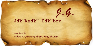 Jáksó Gábor névjegykártya